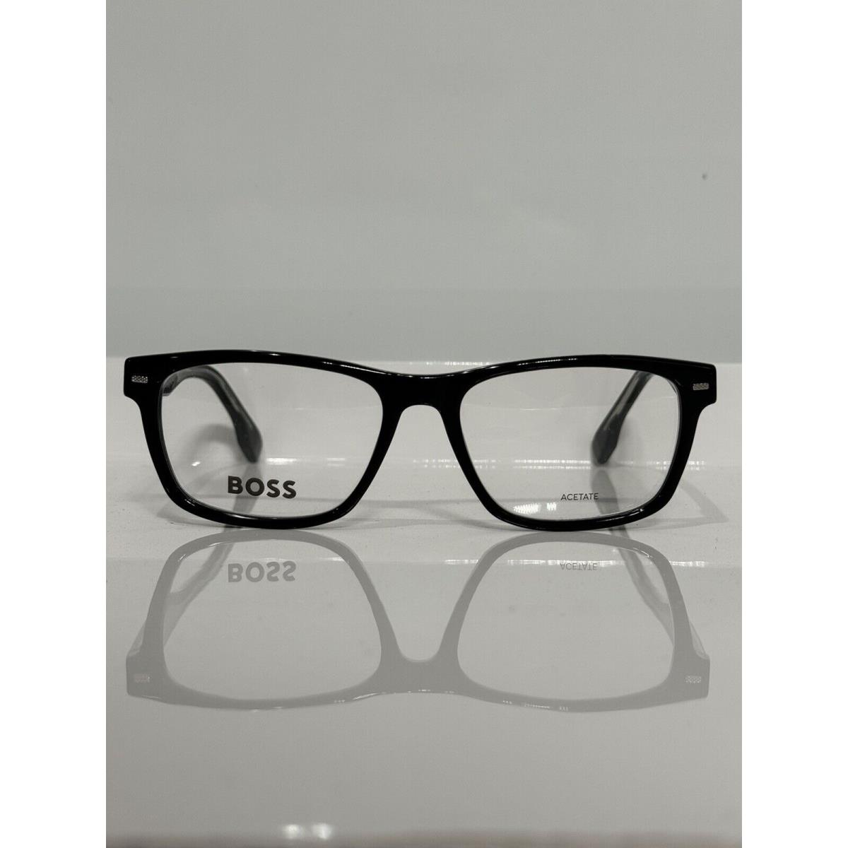 Hugo Boss 1354U 807 Black Bold Acetate Unisex Eyeglasses 55mm