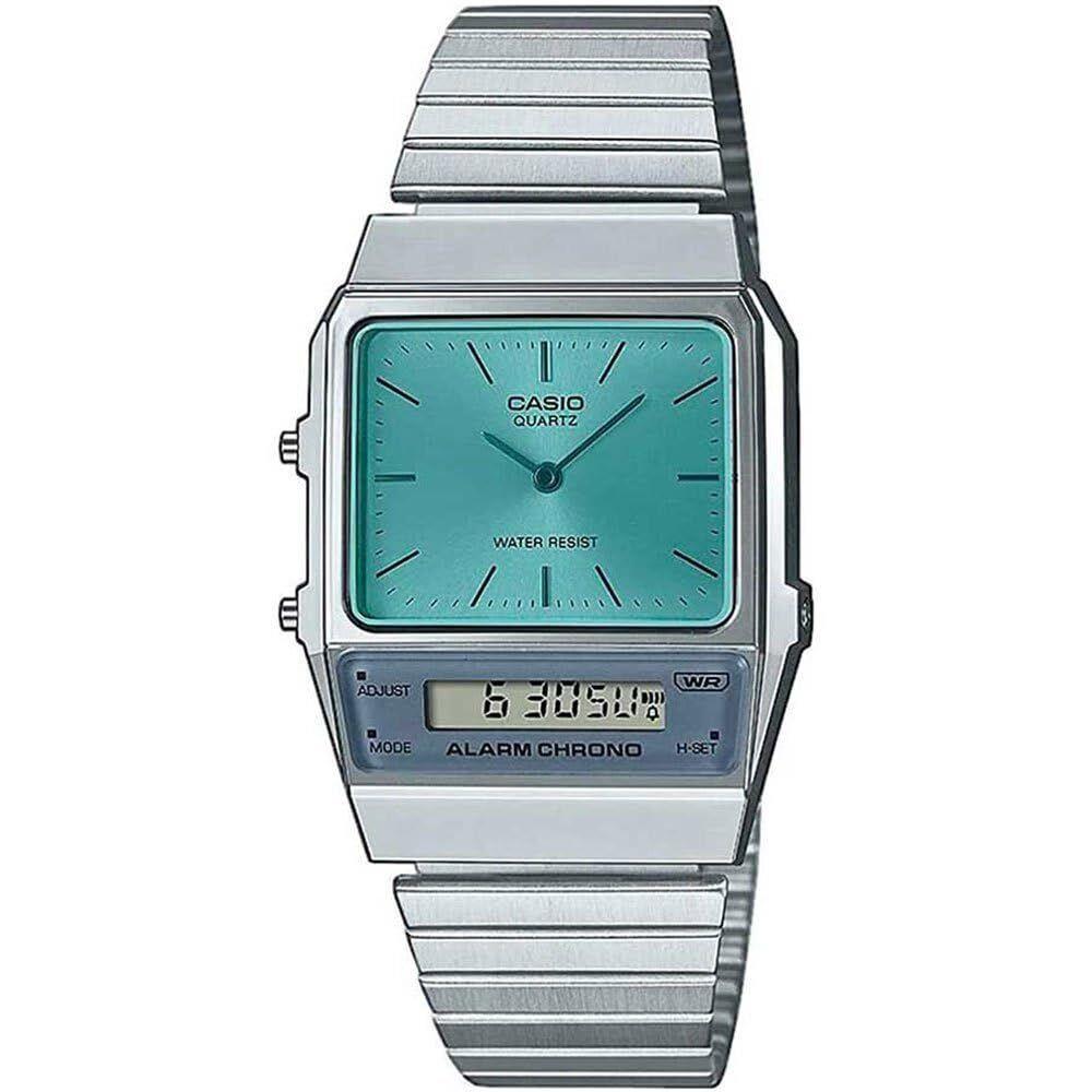 Casio Vintage AQ800EC-2A Unisex Blue Dial Silver Stainless Steel Watch