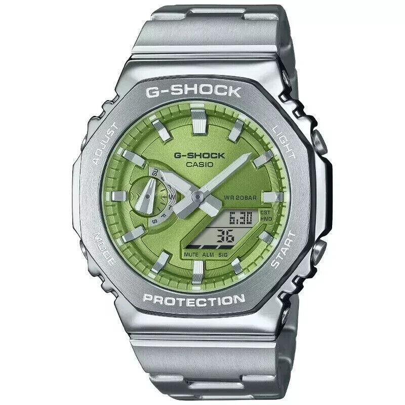 Casio G-shock G-steel Analog-digital Lime Green Steel Men`s Watch GM2110D-3A