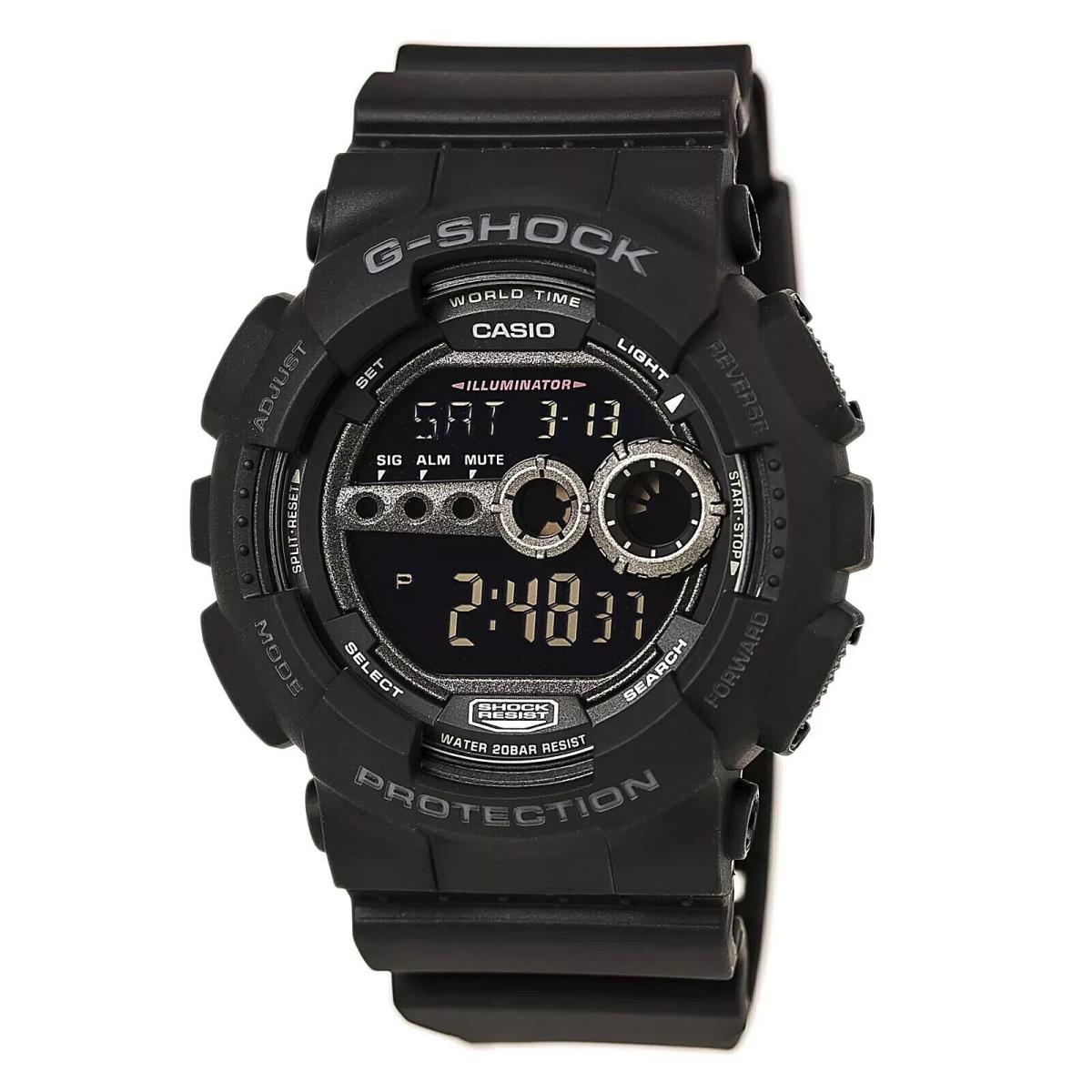 Casio G-shock Military Men`s Watch - GD100-1B - Dial: Green, Band: Black