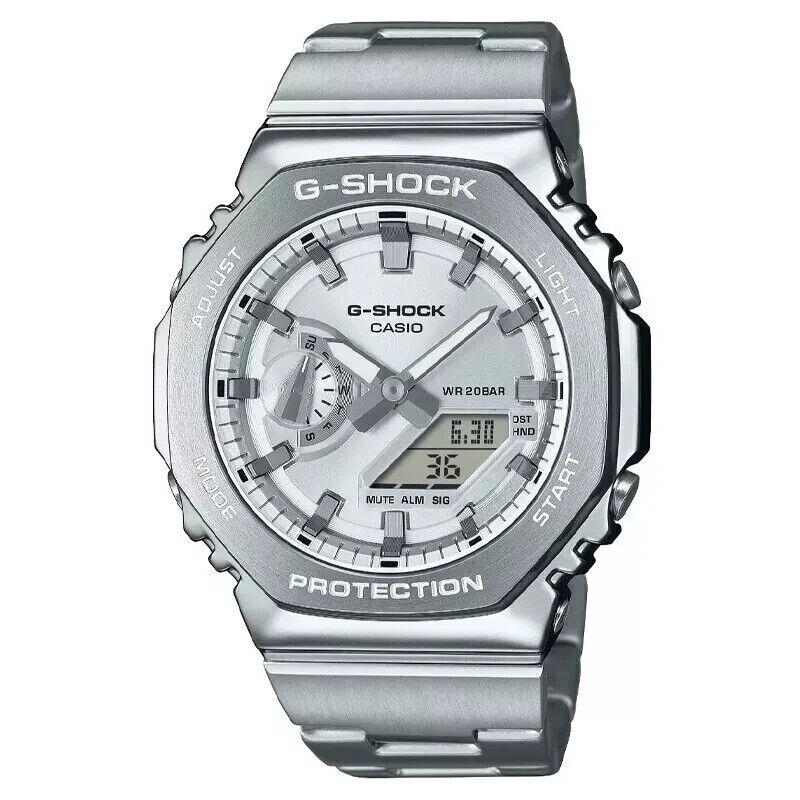 G-shock GM2110D-7A Gsteel 2100 Series Metal Casio Silver Dial