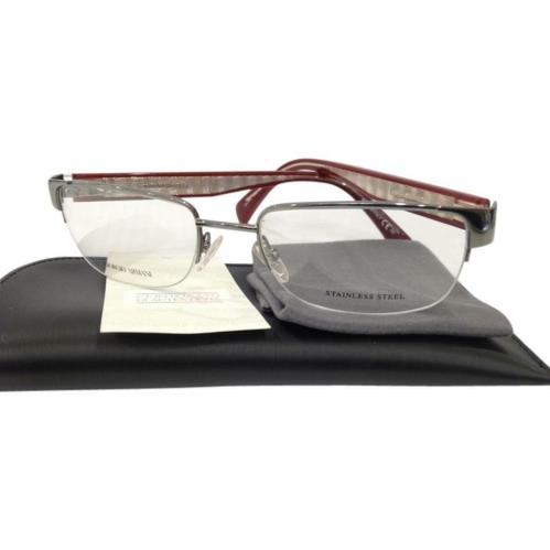 Giorgio Armani GA882 O83 Silver Semi Rimless Eyeglasses 53-18-140 Italy RX