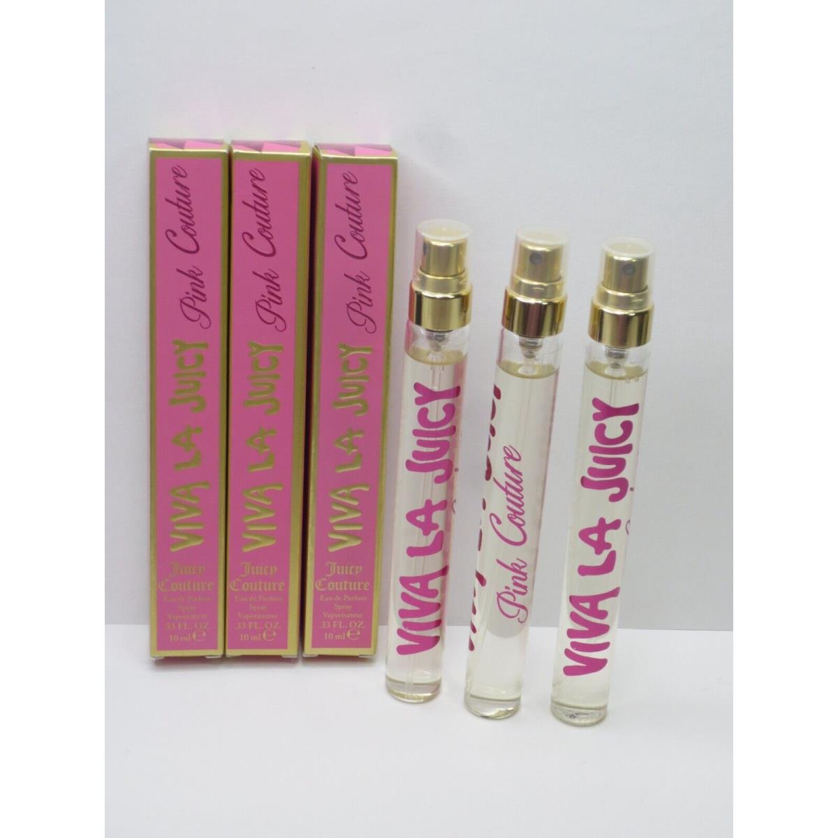 Juicy Couture Viva LA Juicy Pink Couture Eau DE Parfum Spray 0.33 OZ Lot 3