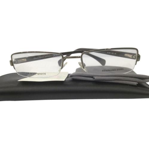 Giorgio Armani GA867 O4R Brown Semi Rimless Metal Eyeglasses 52-18-140 RX