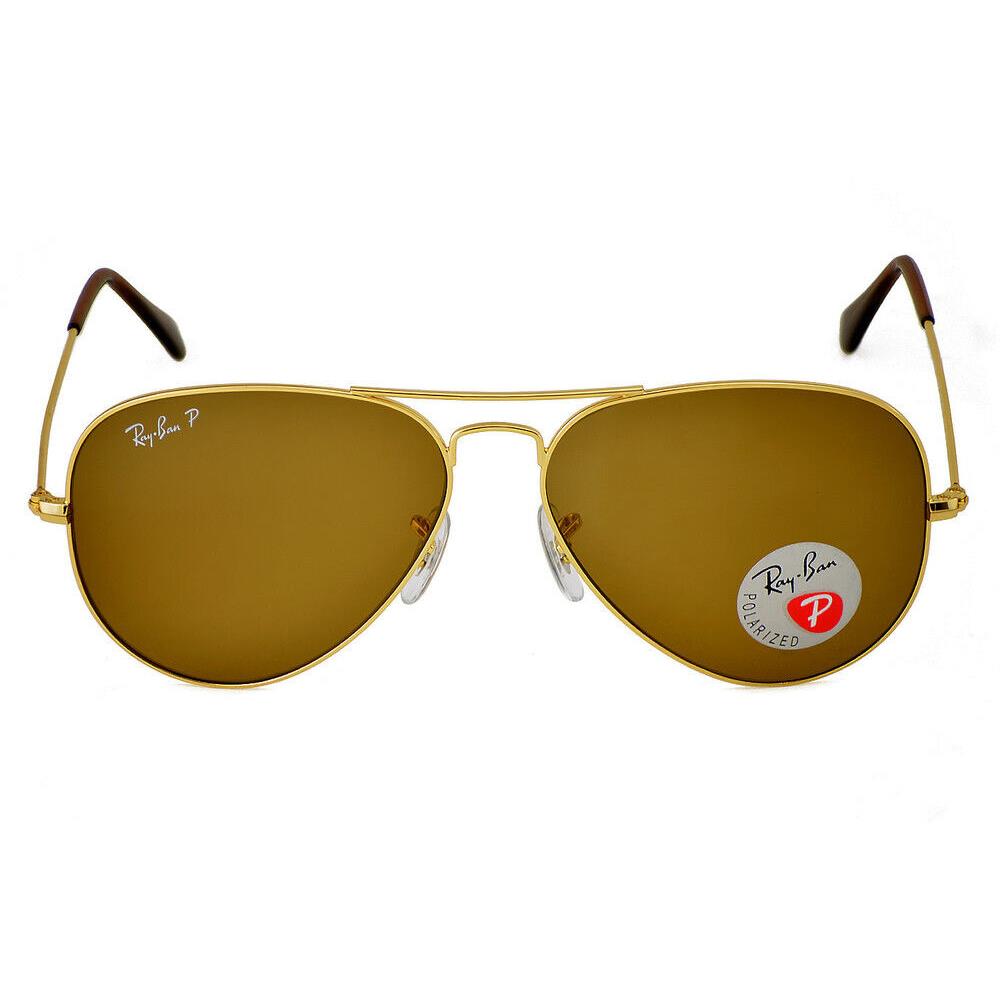 Ray-ban Sunglasses RB3025 Aviator Classic Gold Frame Polarized Brown Lens 58mm - Frame: Gold, Lens: Brown