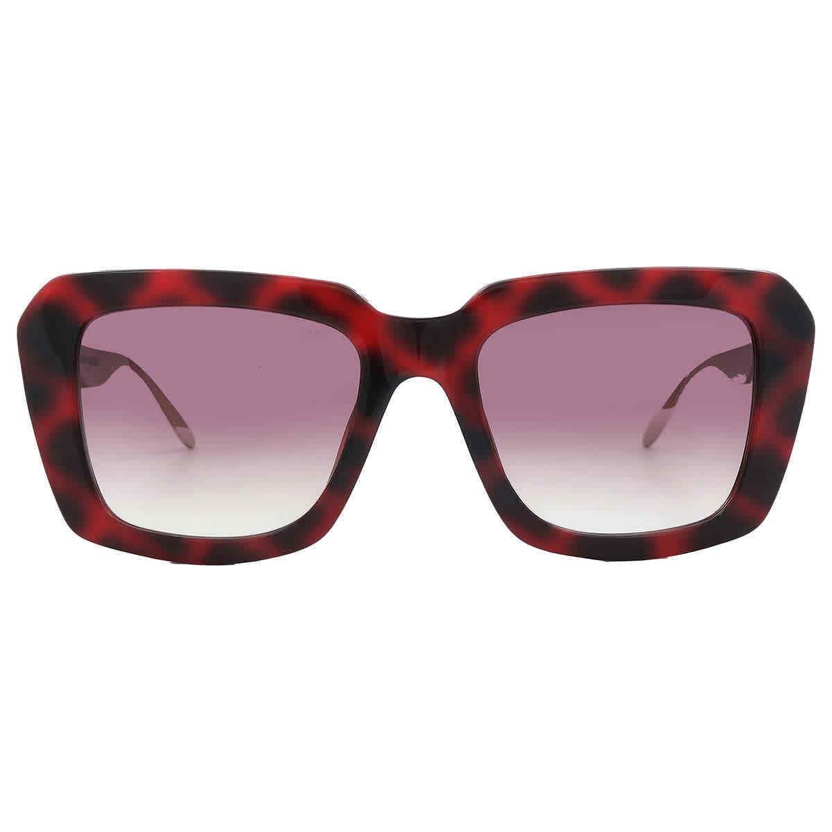 Carolina Herrera Purple Gradient Rectangular Ladies Sunglasses SHN619M 09AT 53 - Frame: Multi, Lens: Purple