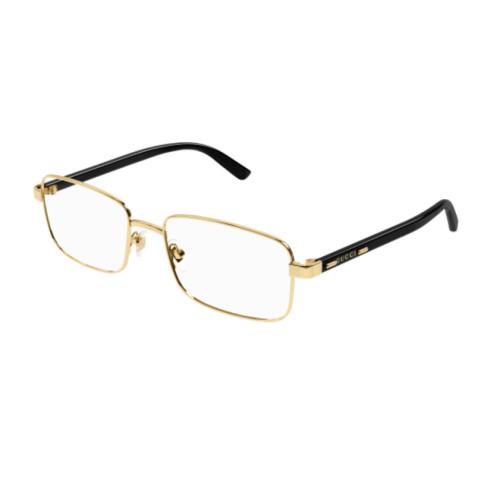 Gucci GG1586O 004 Gold/black Rectangular Men`s Eyeglasses