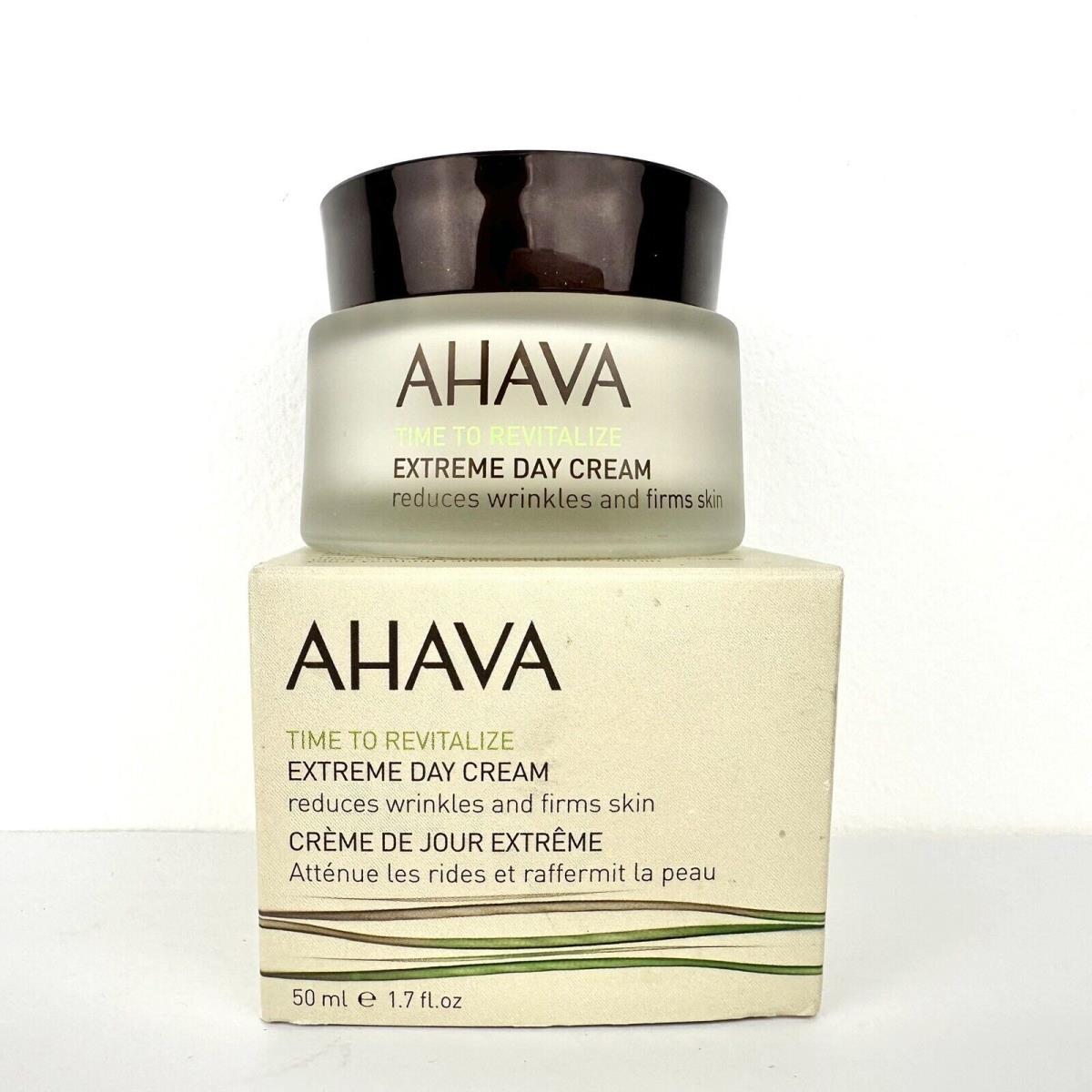 Ahava Time To Revitalize Extreme Day Cream Reduce Wrinkles Firms 1.7oz 50mL