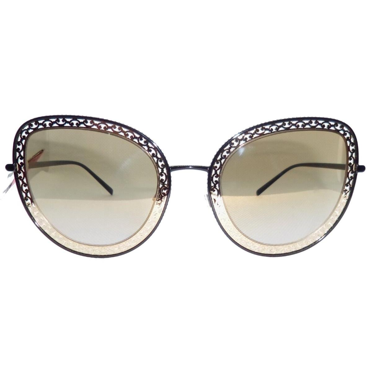 Dolce Gabbana Black Gold Smoky Gradient Sunglasses Italy