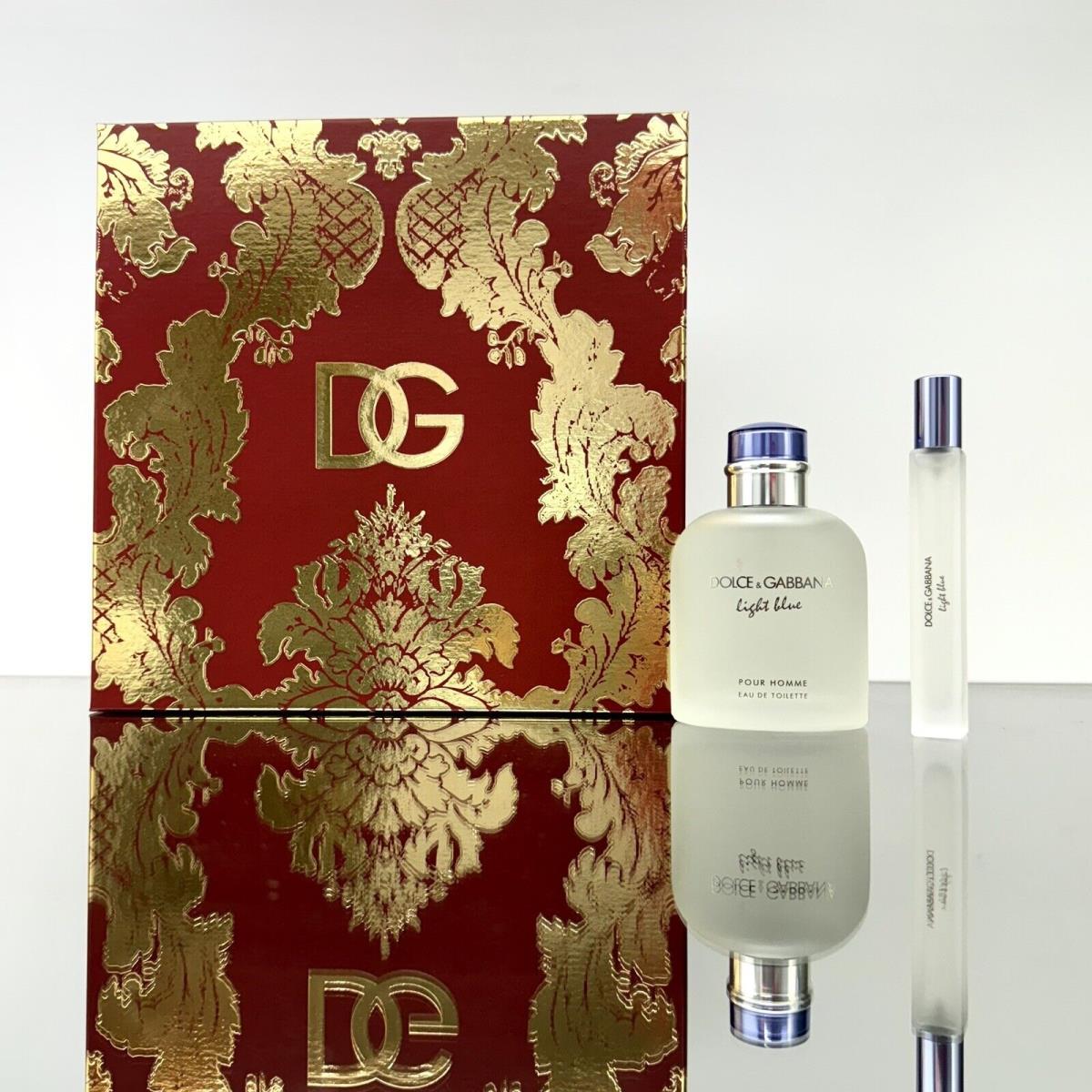 Light Blue by Dolce Gabbana For Men 2pc Gift Set 4.2oz Edt Spr + 0.33oz Edt Spr