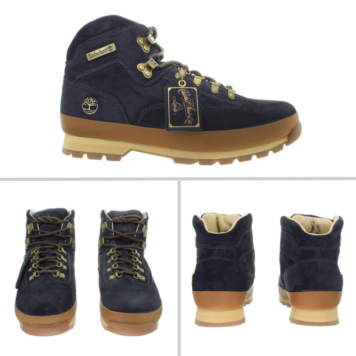 Timberland Men`s Euro Hiker Mid Dark Blue Hiking Boots Multiple Size - Dark Blue