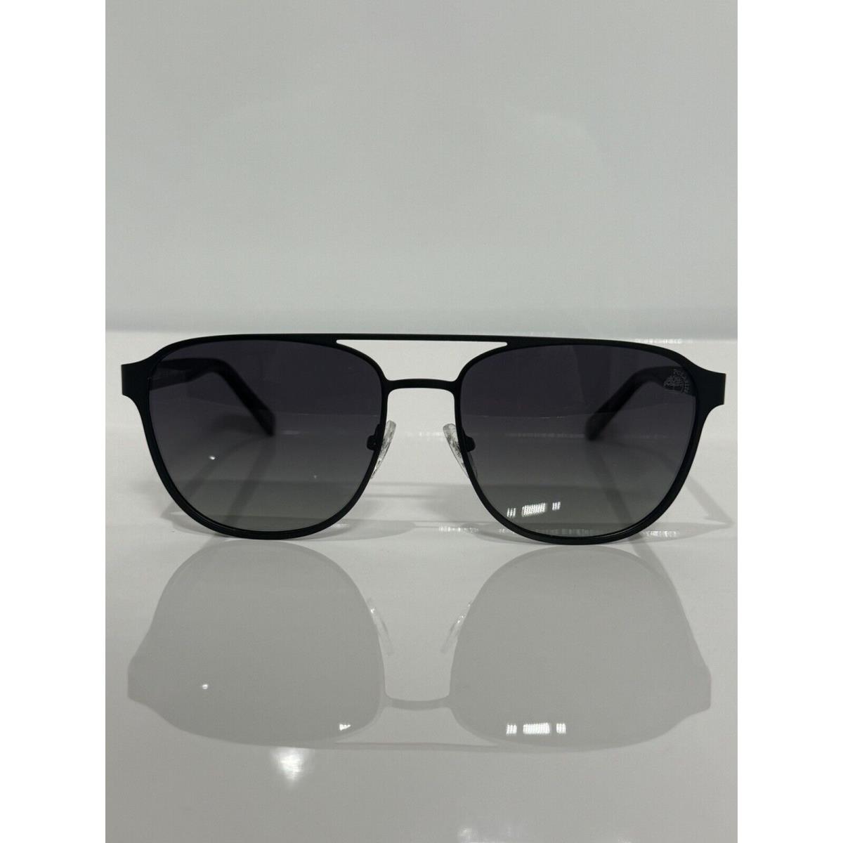 Timberland 9146 02D Black Metal Unisex Polarized Sunglasses 56mm