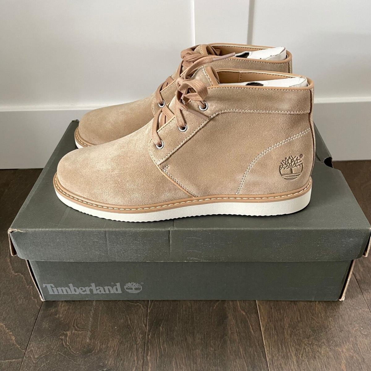 Timberland Men`s 7.5 Newmrkt Chukka Boots Tan Suede Shoes TB0A13GW