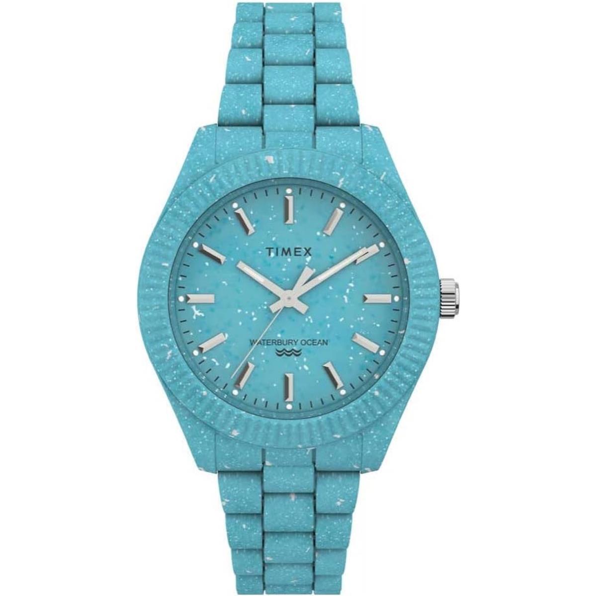 Timex Women`s Waterbury Ocean Recycled Plastic 37Mm Watch Light Blue