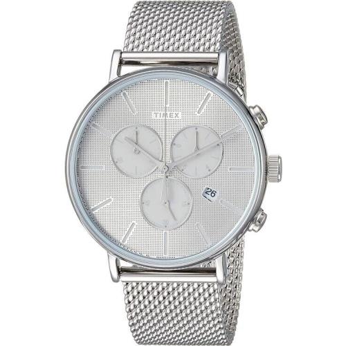 Timex TW2R97900 Men`s Watch Silver Stainless Steel Band Chronograph