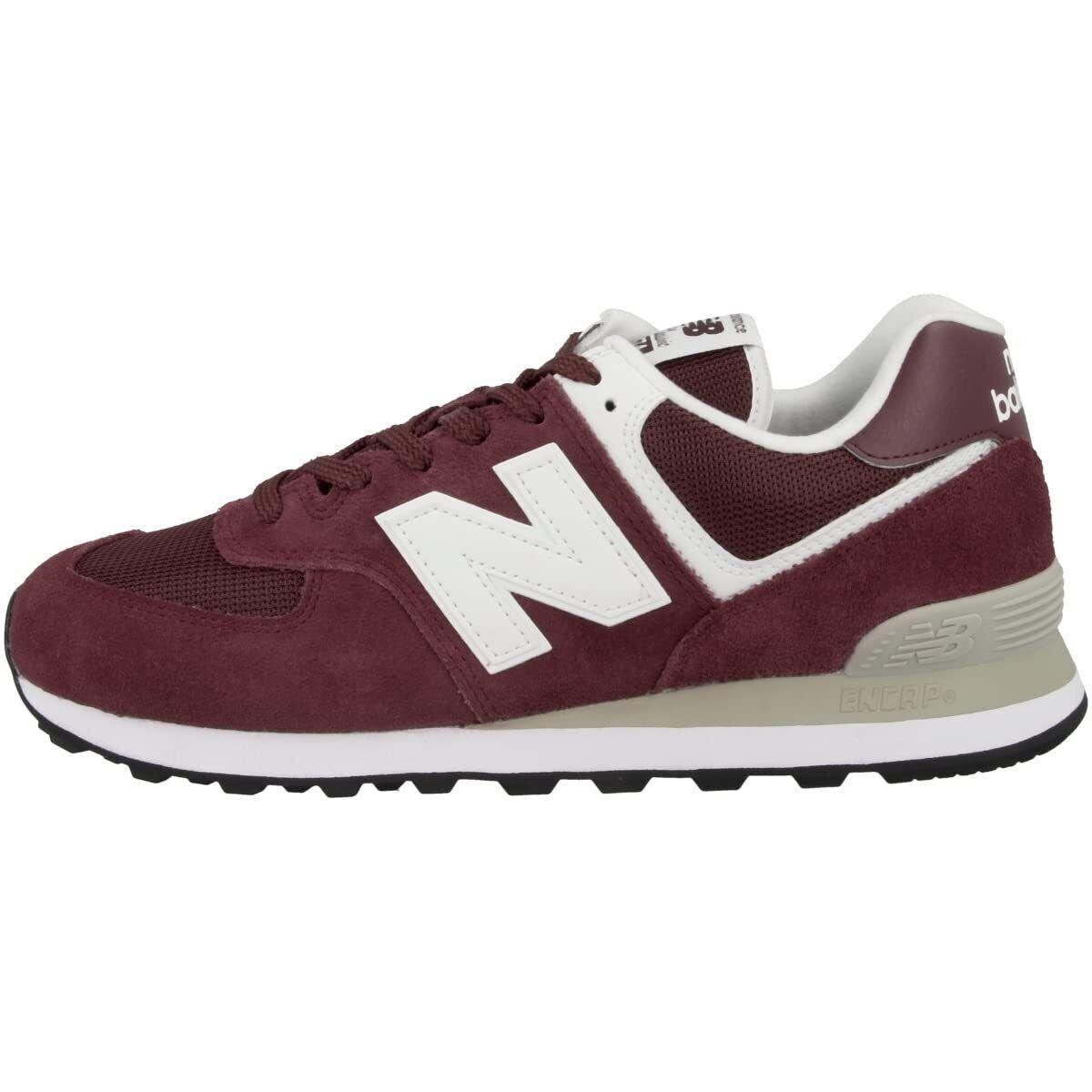 New Balance Men`s 574 V2 Essentials Sneaker Garnet/white 9.5