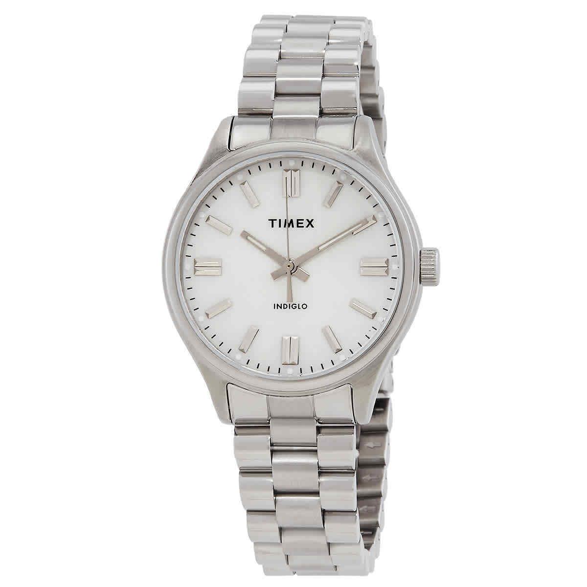 Timex Waterbury Quartz Silver Dial Ladies Watch TW2W40500