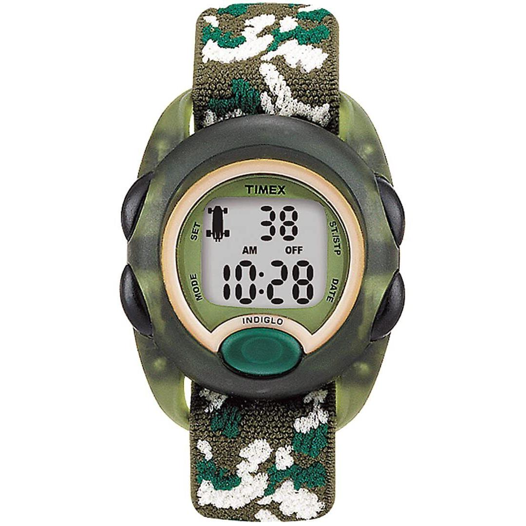 Timex Yth Grn Dig Chrono Clth Camo Band / Animation