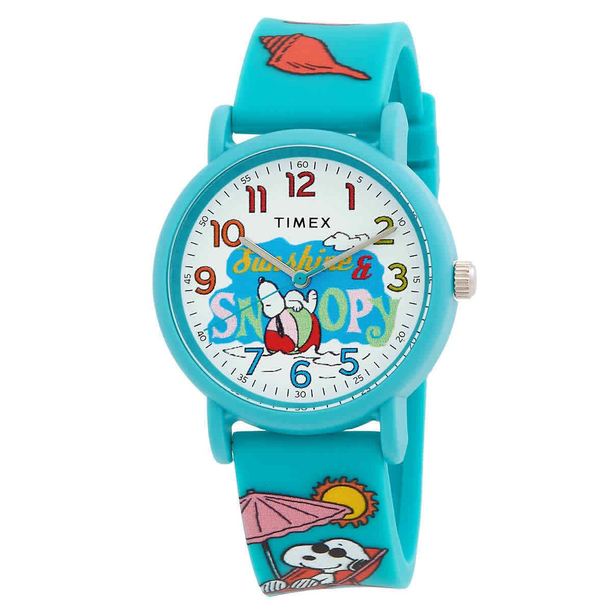 Timex x Peanuts Just Beachy Quartz White Dial Unisex Watch TW2V78500JT