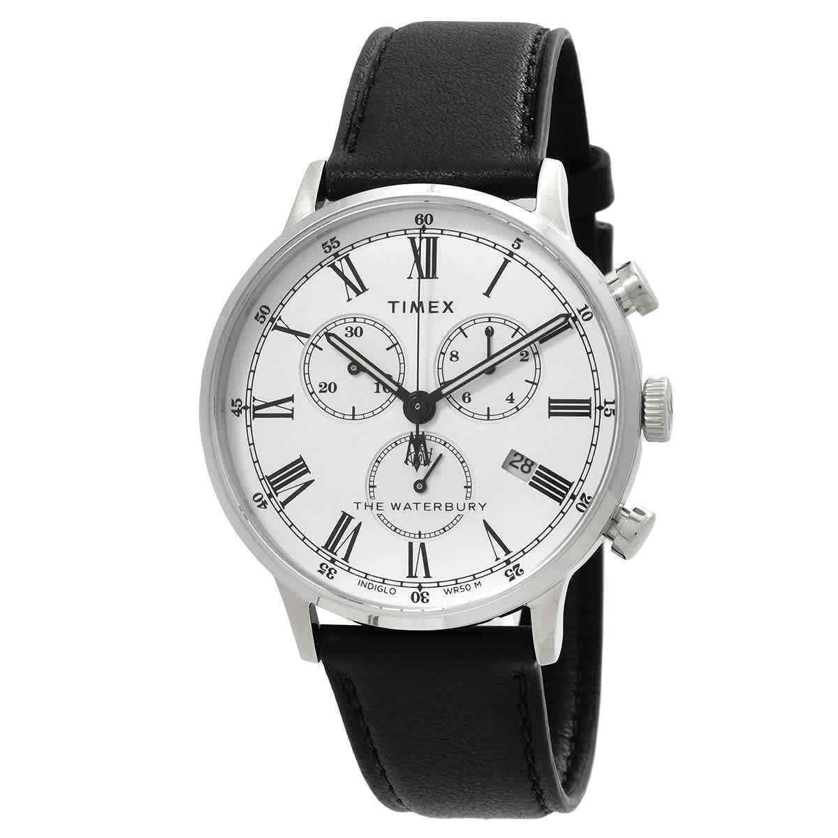 Timex Waterbury Classic Chronograph Quartz White Dial Men`s Watch TW2U88100