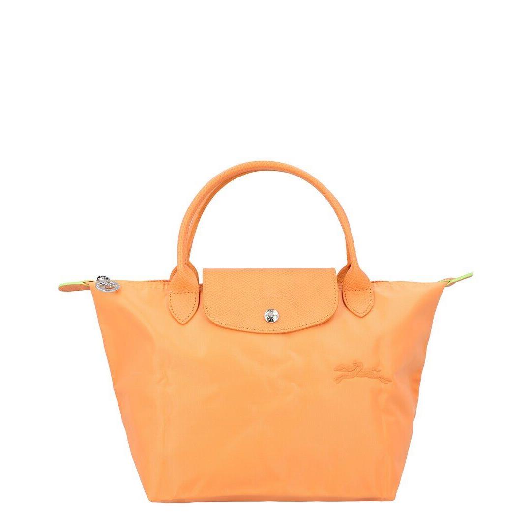 Longchamp Le Pliage Green Small Canvas Top Handle Bag Women`s Orange - Exterior: Orange