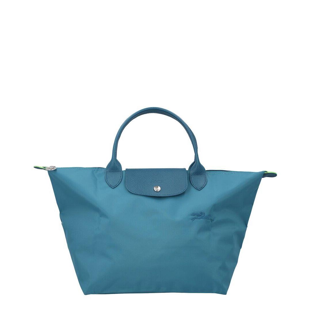 Longchamp Le Pliage Green Large Canvas Tote Women`s Blue - Exterior: Blue