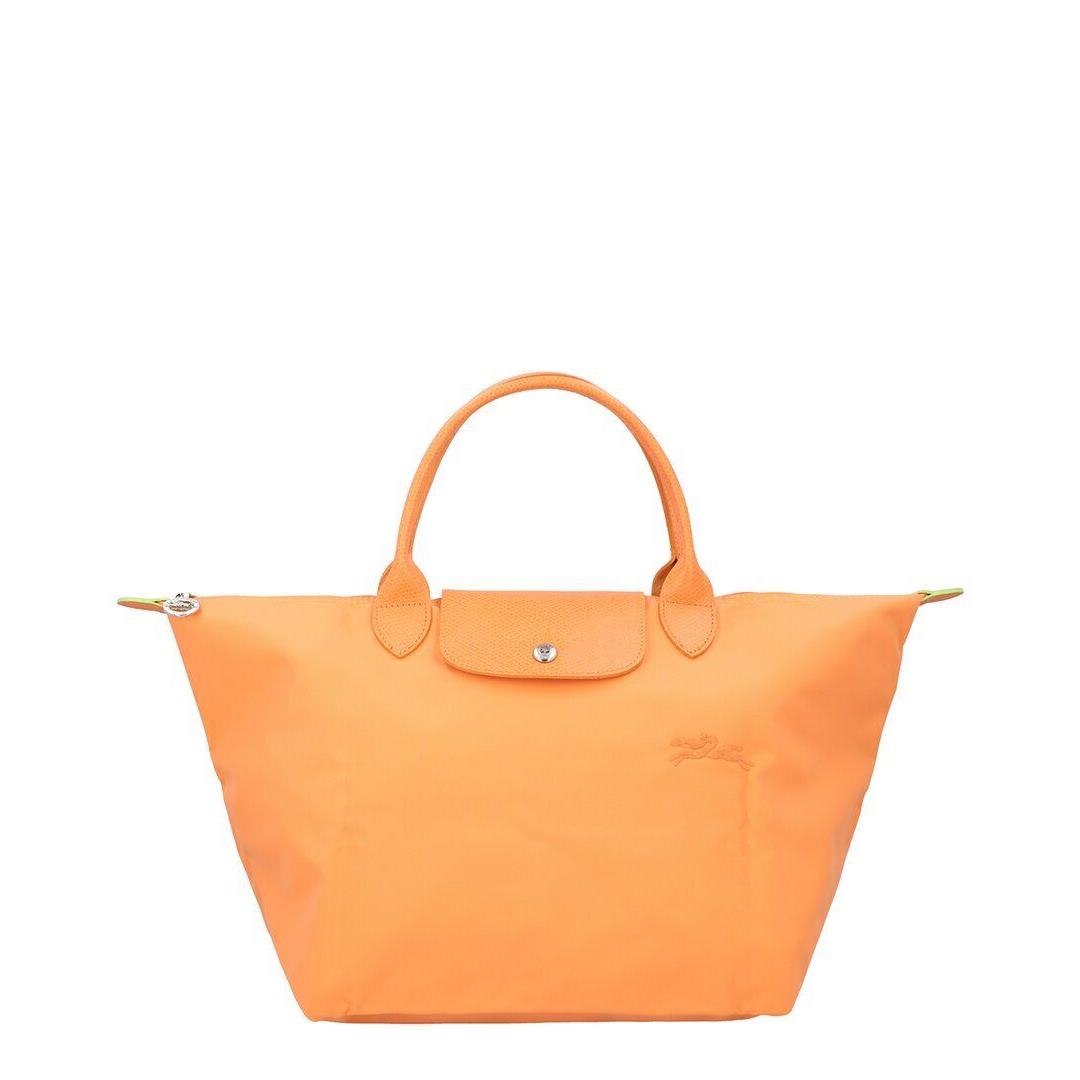 Longchamp Le Pliage Green Medium Canvas Top Handle Bag Women`s Orange - Exterior: Orange