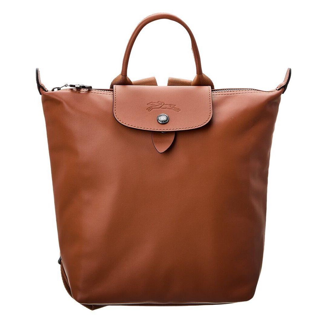 Longchamp Le Pliage Xtra Small Leather Backpack Women`s Brown - Exterior: Brown