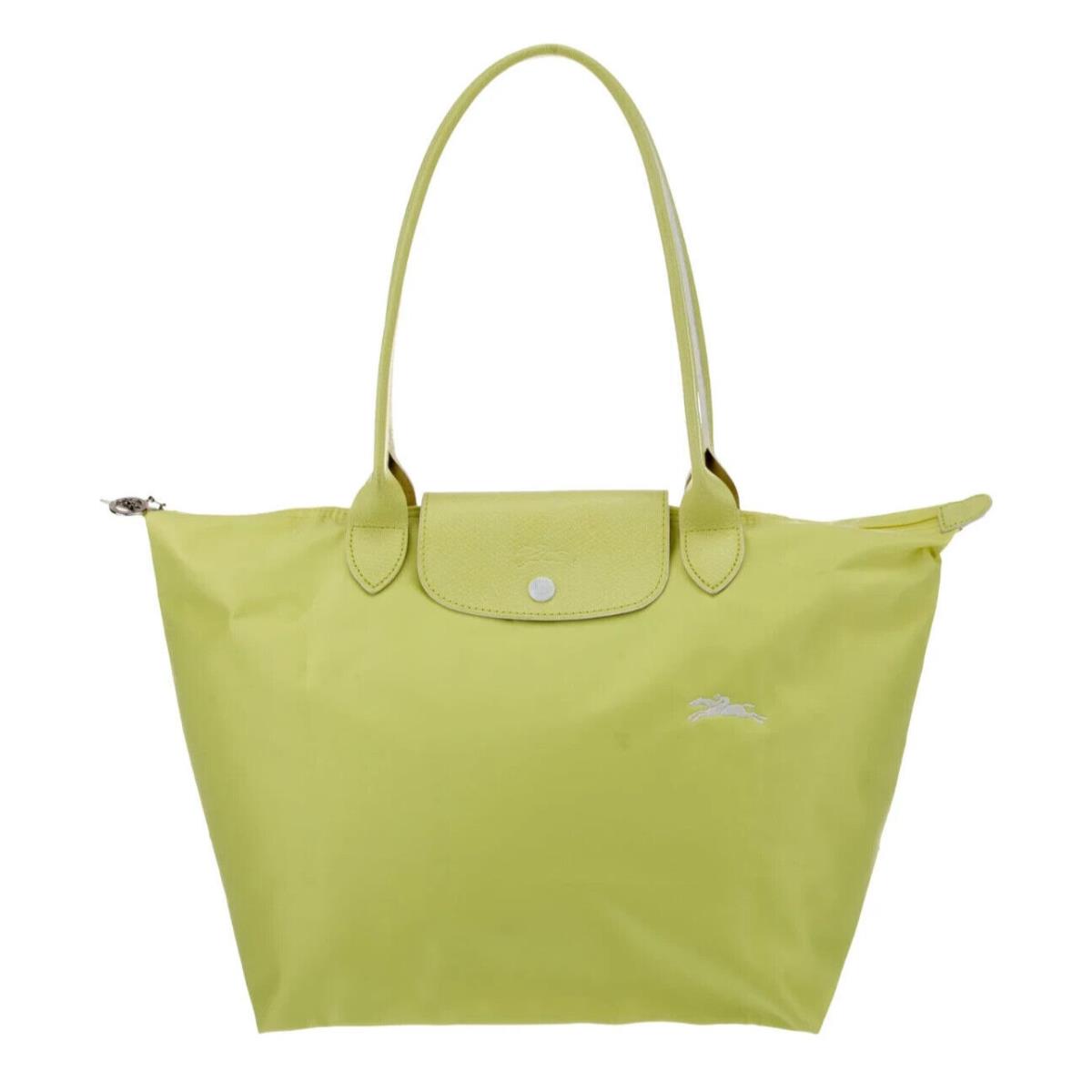 Longchamp Le Pliage Club Large Nylon Travel Tote Bag Yellow Silver