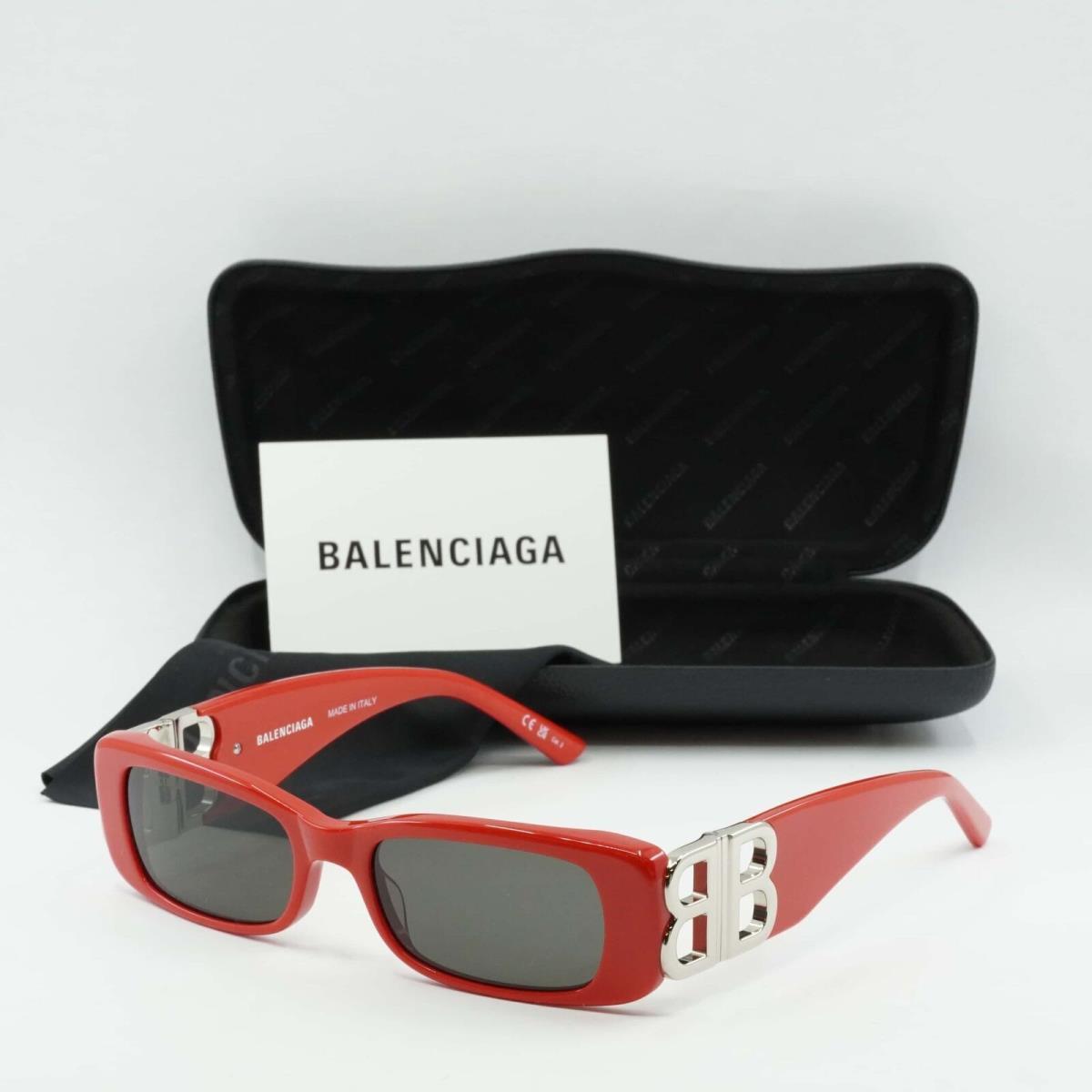 Balenciaga BB0096S 015 Solid Red/grey 51-18-130 Sunglasses