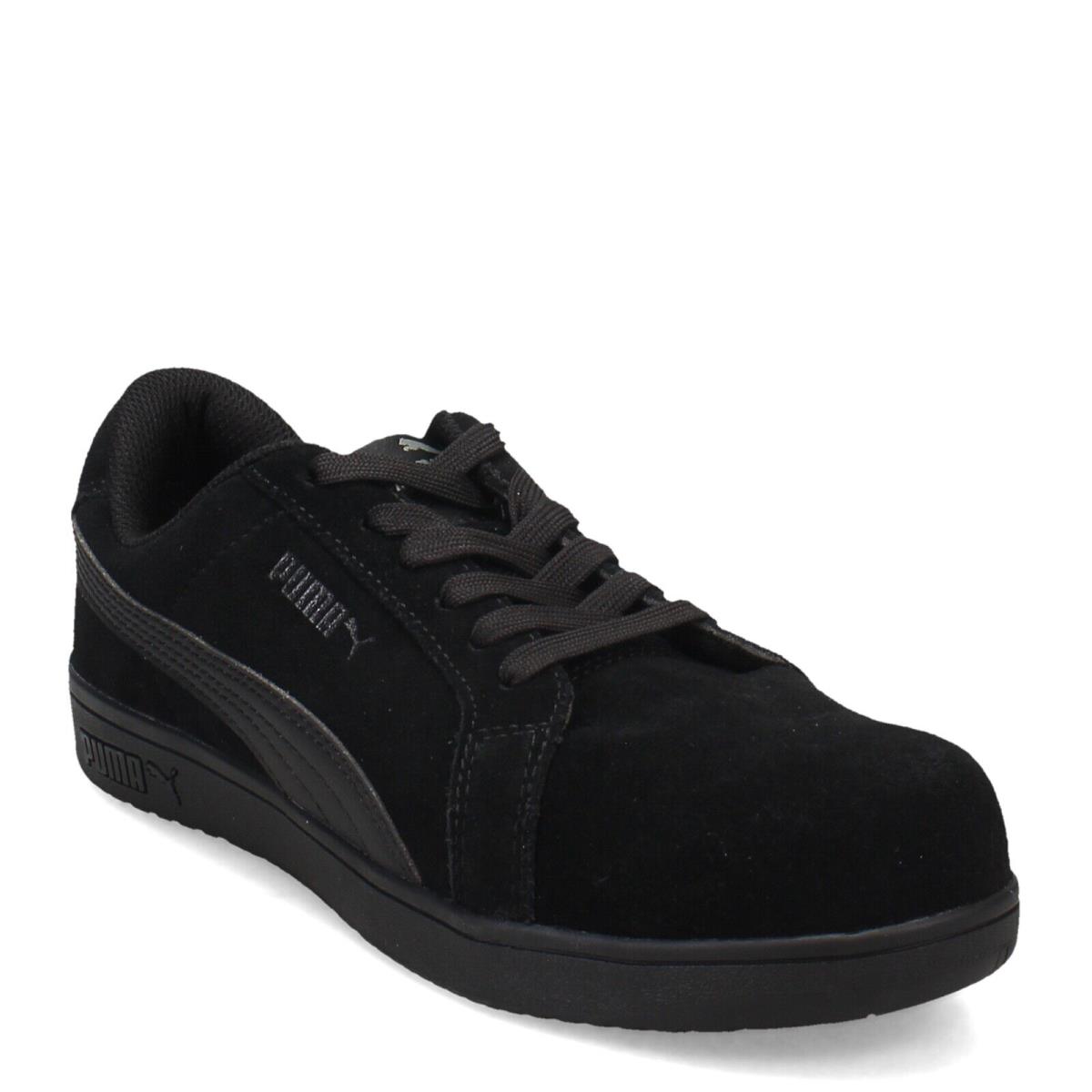 Men`s Puma Iconic Composite Toe Work Shoe 640305 Black Suede Suede - Black Suede