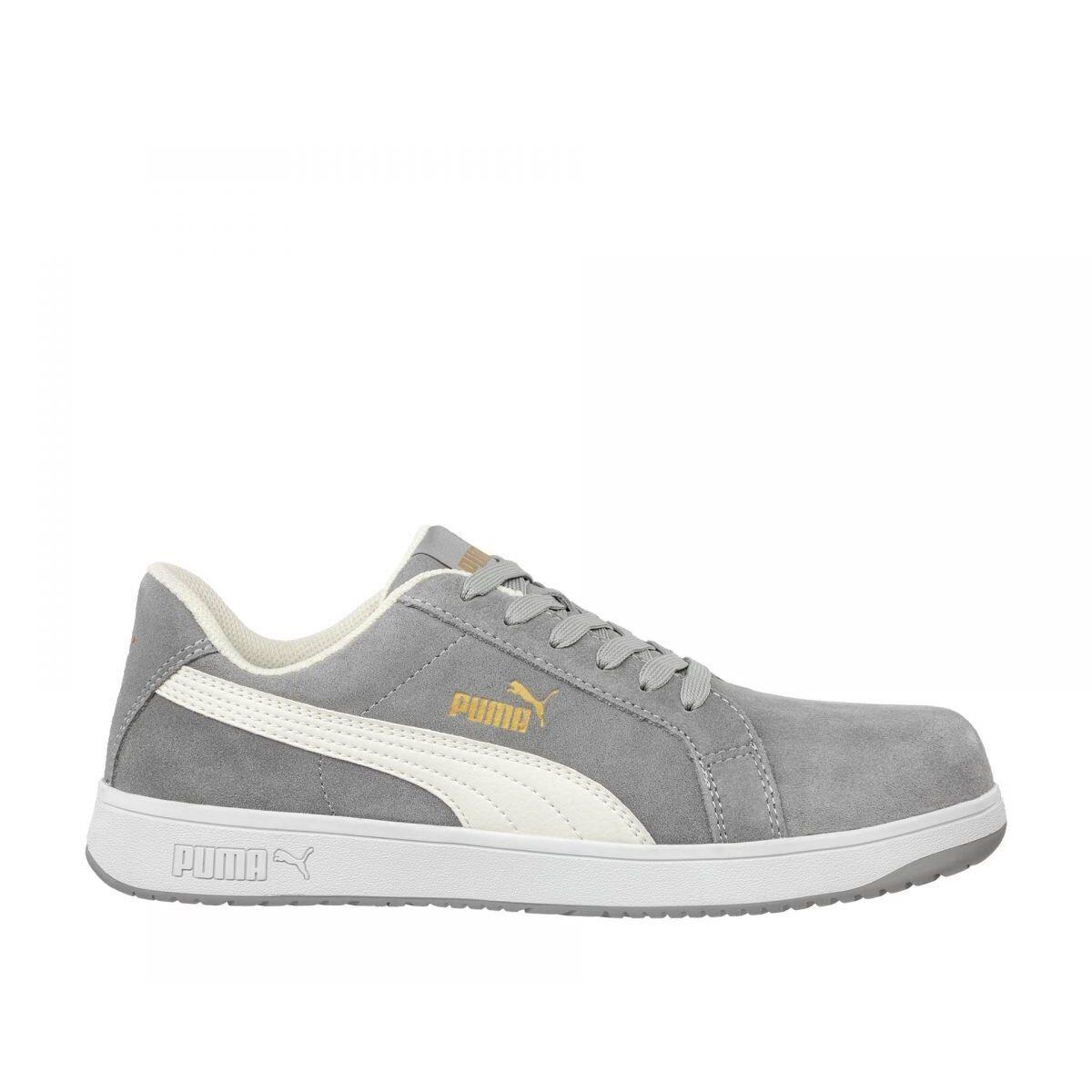 Puma Safety Mens Iconic Low Composite Toe Work Shoes Grey Suede 640035 - Grey