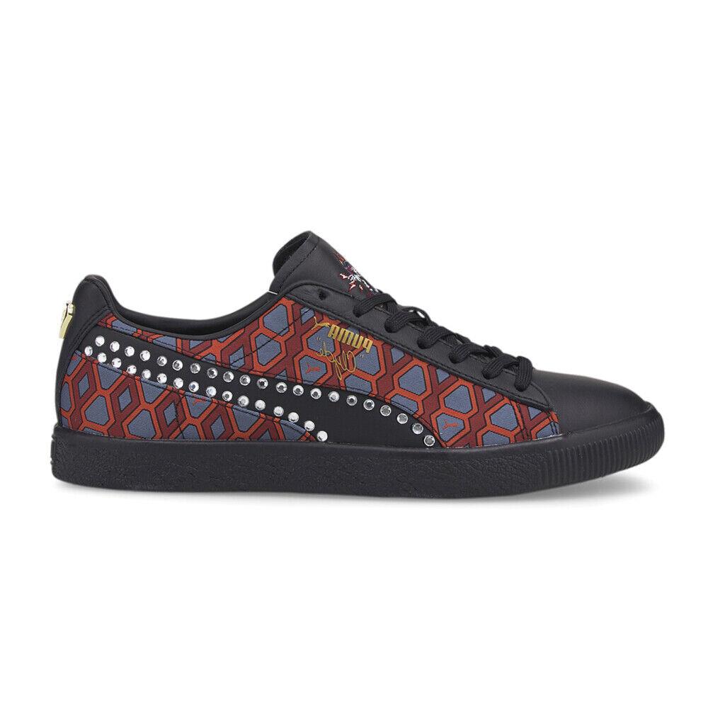 Puma Clyde X Dd Lace Up Mens Black Blue Red Sneakers Casual Shoes 38817101 - Black, Blue, Red