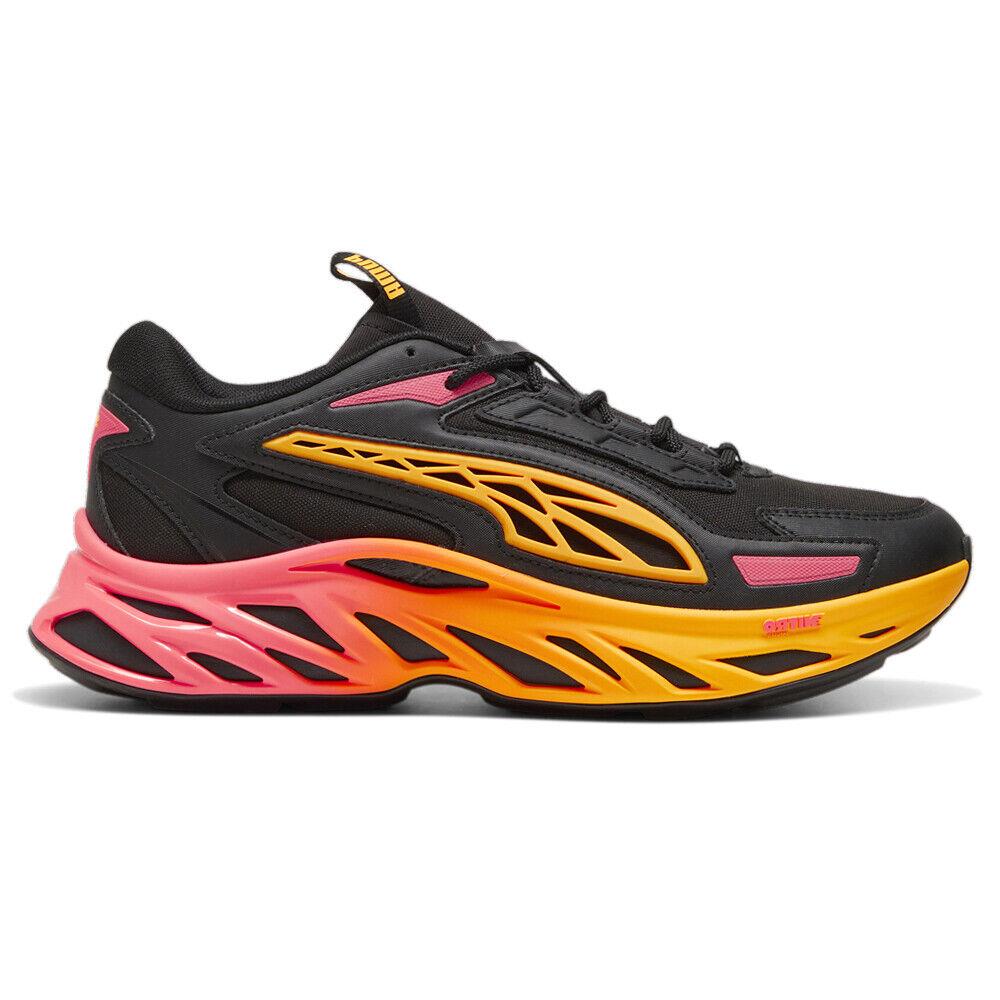 Puma Exotek Nitro Fire Glow Lace Up Mens Black Orange Sneakers Casual Shoes 39