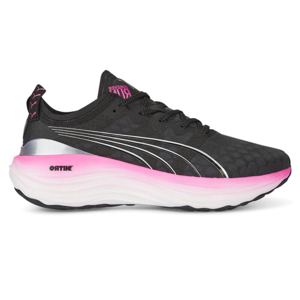 Puma Foreverrun Nitro Running Womens Black Sneakers Athletic Shoes 37775803 - Black