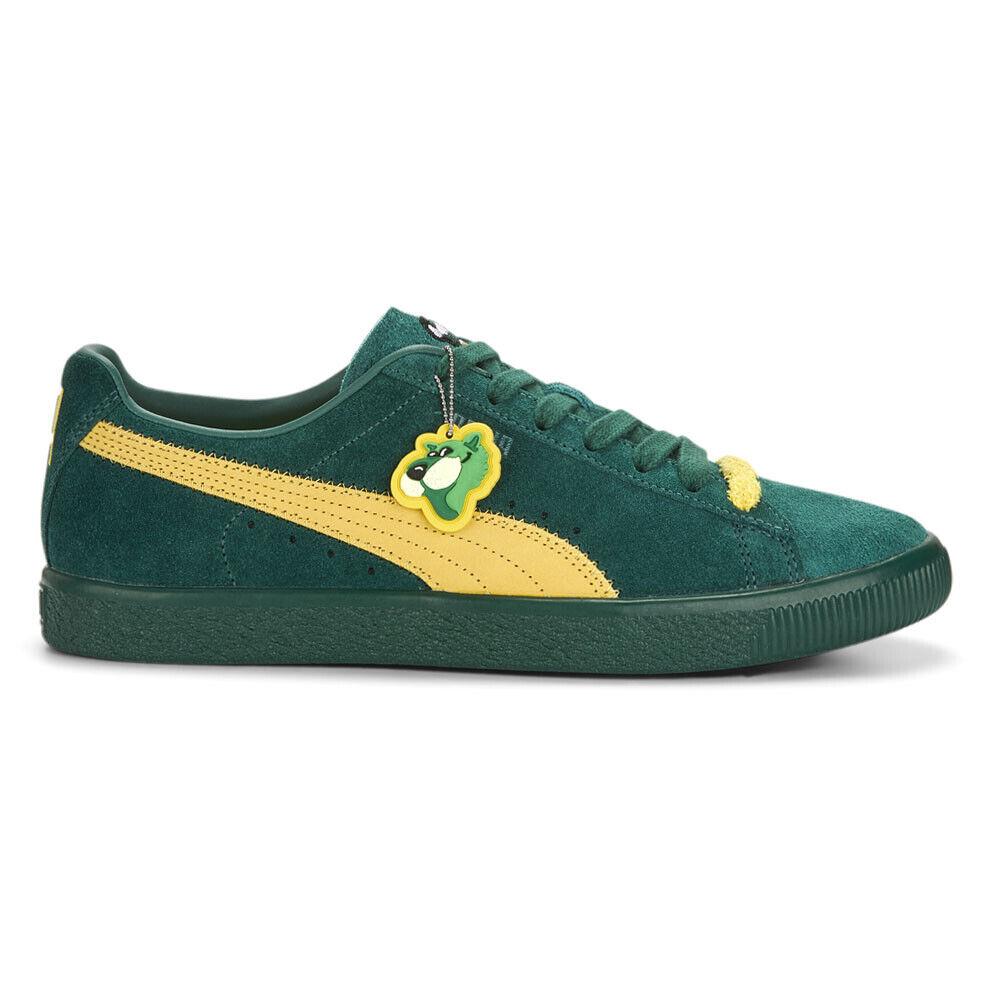 Puma Clyde Super Lace Up Mens Green Sneakers Casual Shoes 38634901 - Green