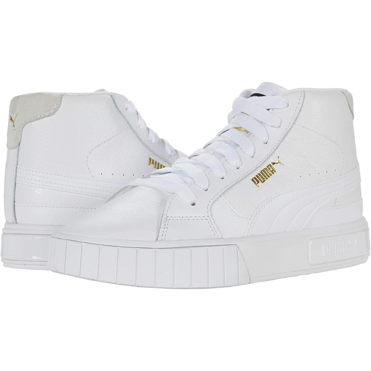 Women`s Shoes Puma Cali Star Mid Leather Lace Up Sneakers 38068301 White / Gold - White