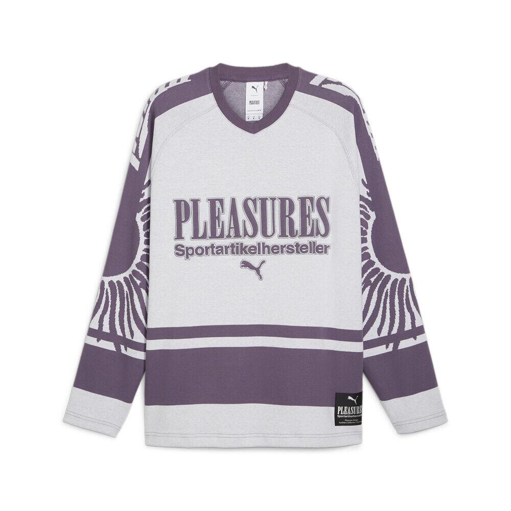 Puma Ice Hockey Graphic V Neck Jersey X Pleasures Mens Purple White 62