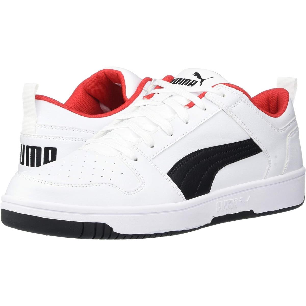 Men`s Shoes Puma Rebound Layup LO Casual Lace Up Sneakers 369866-01 White - White