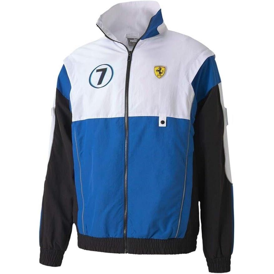 Puma Mens XS Ferrari Race Street Woven Jacket Size X-small Blue Black White