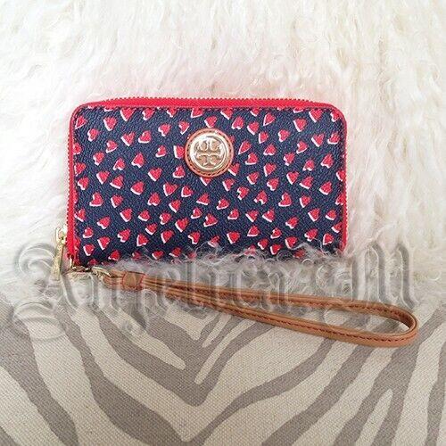 Tory Burch Blue Kerrington Amore Print Smartphone Wristlet Wallet 51149451