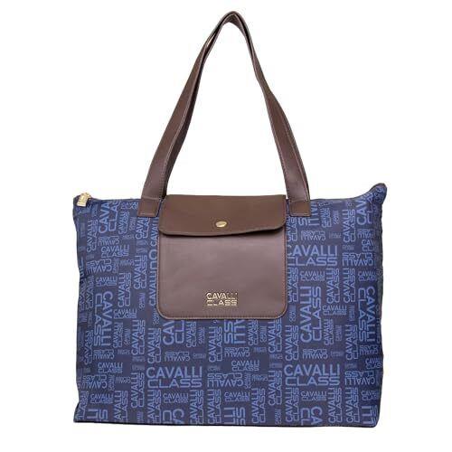 Cavalli Class Women`s Extra Large Tote Handbag Navy