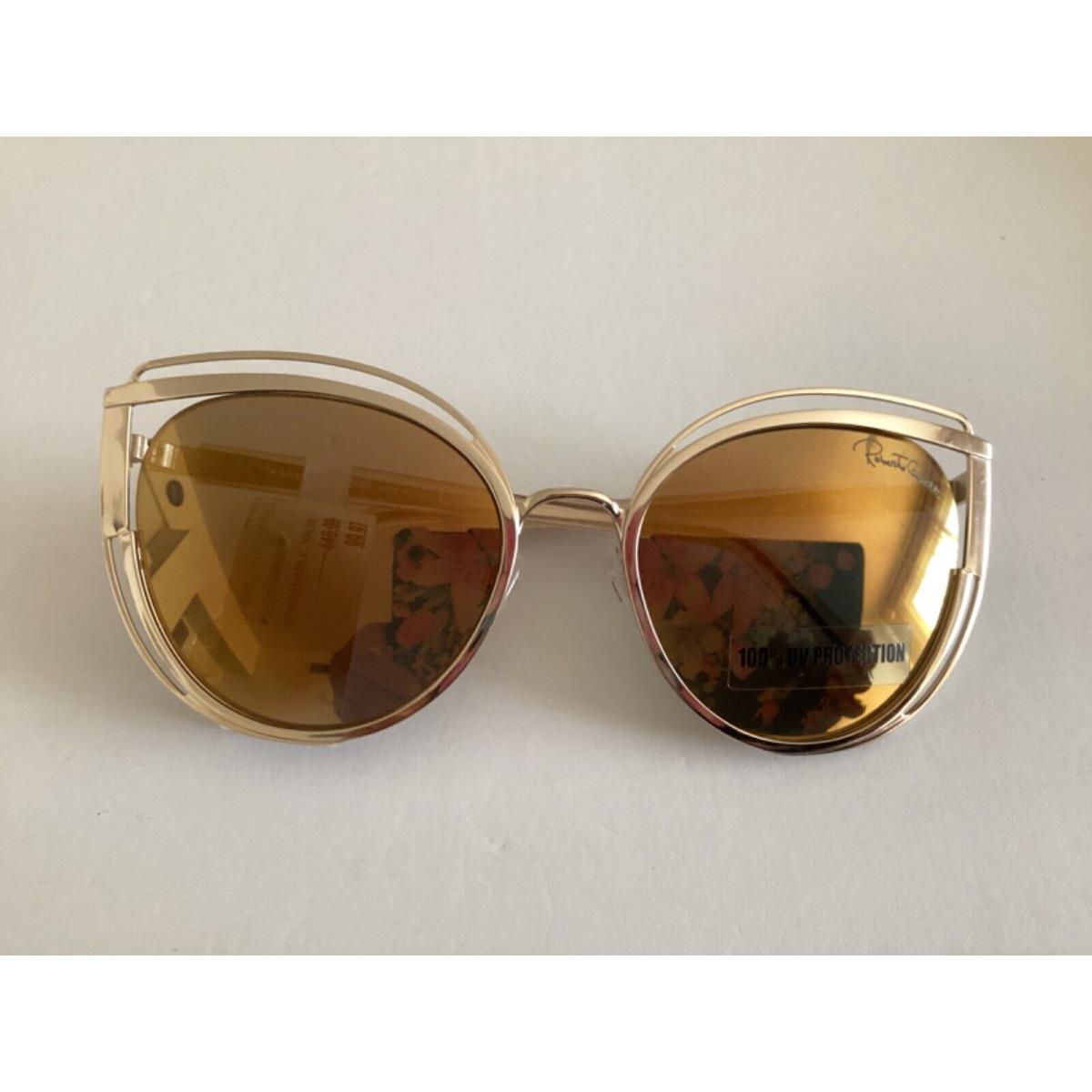 Roberto Cavalli Monteverdi RC1095 32G Gold Mirrored Sunglasses 56-20-140 Cat Eye