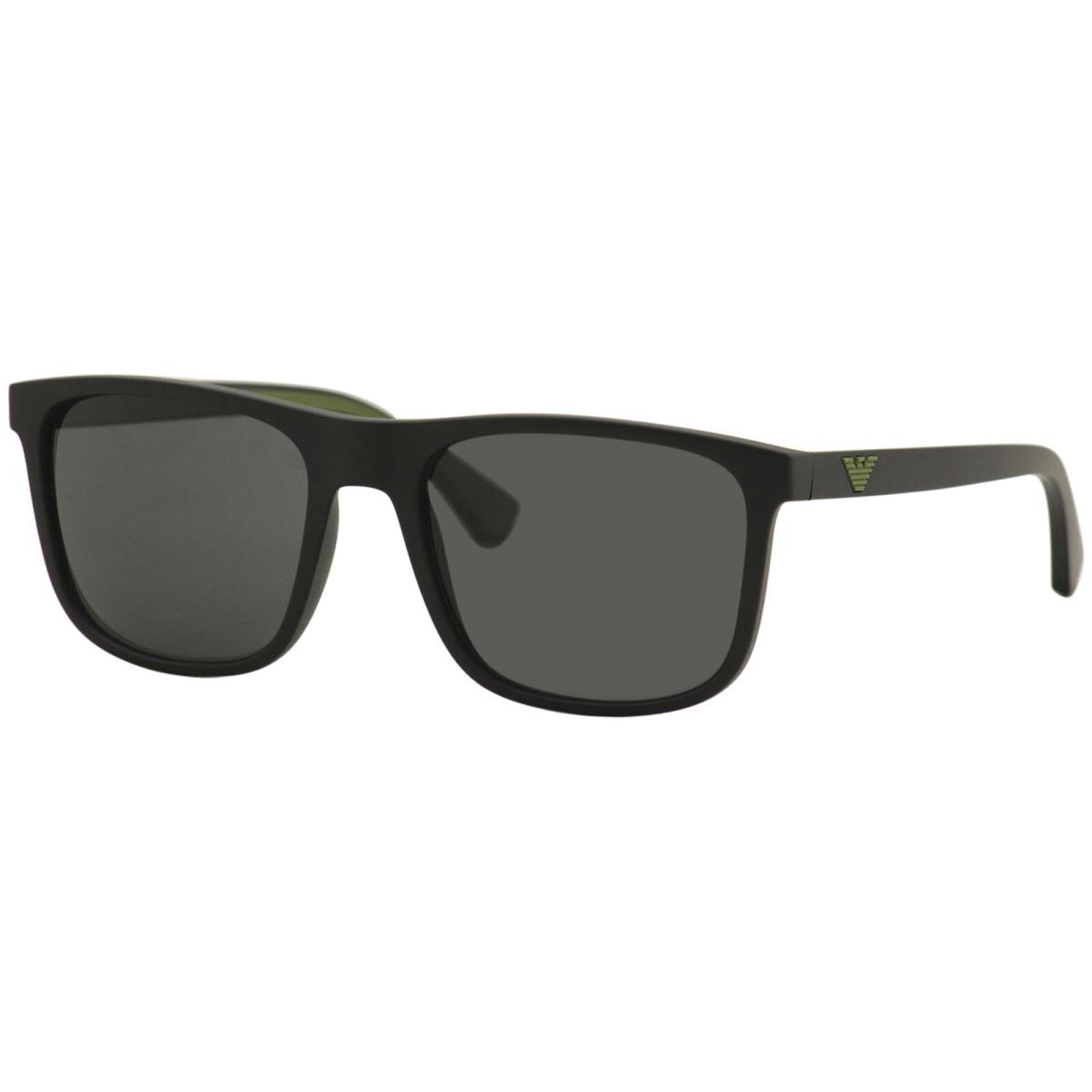 Emporio Armani Men`s EA4129 EA/4129 5042/87 Matte Black Square Sunglasses 56mm