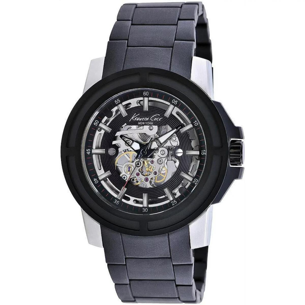 Kenneth Cole Automatic Analog Black Dial Men`s Watch Black and Silver KC9178