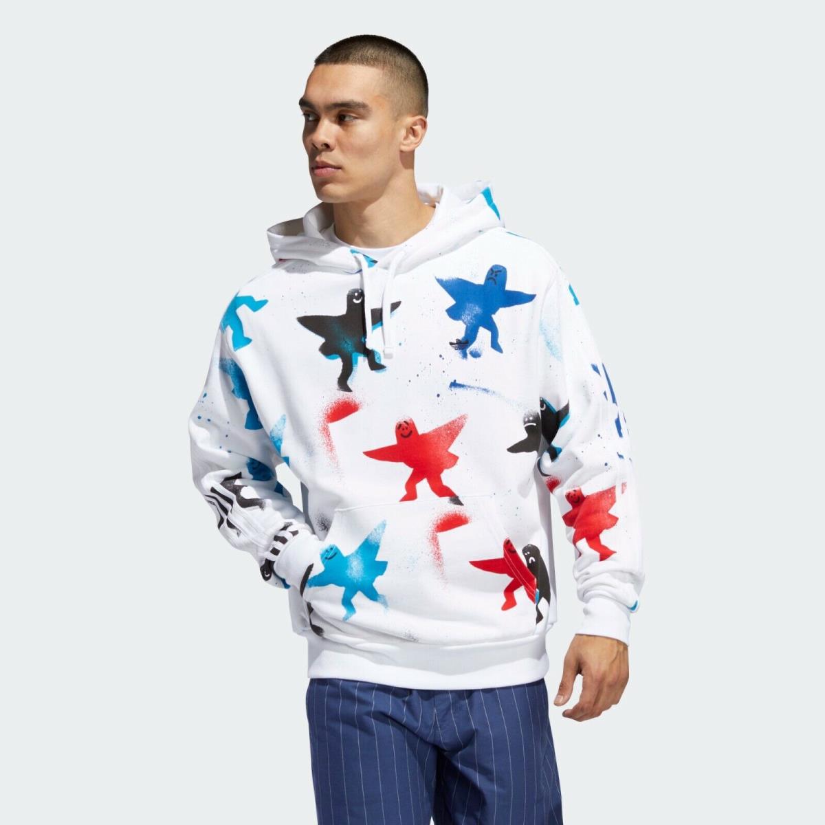 Adidas Men`s Allover Print Shmoo Hoodie FM1438