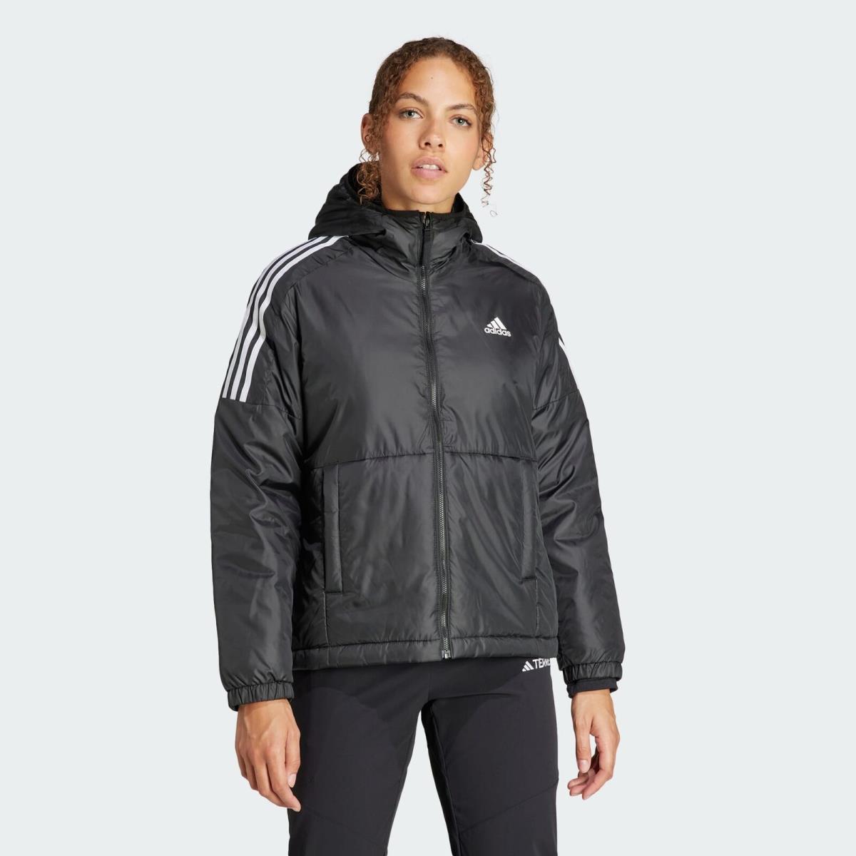 Adidas Women`s Essentials Insulated Hooded Jacket Black GH4598