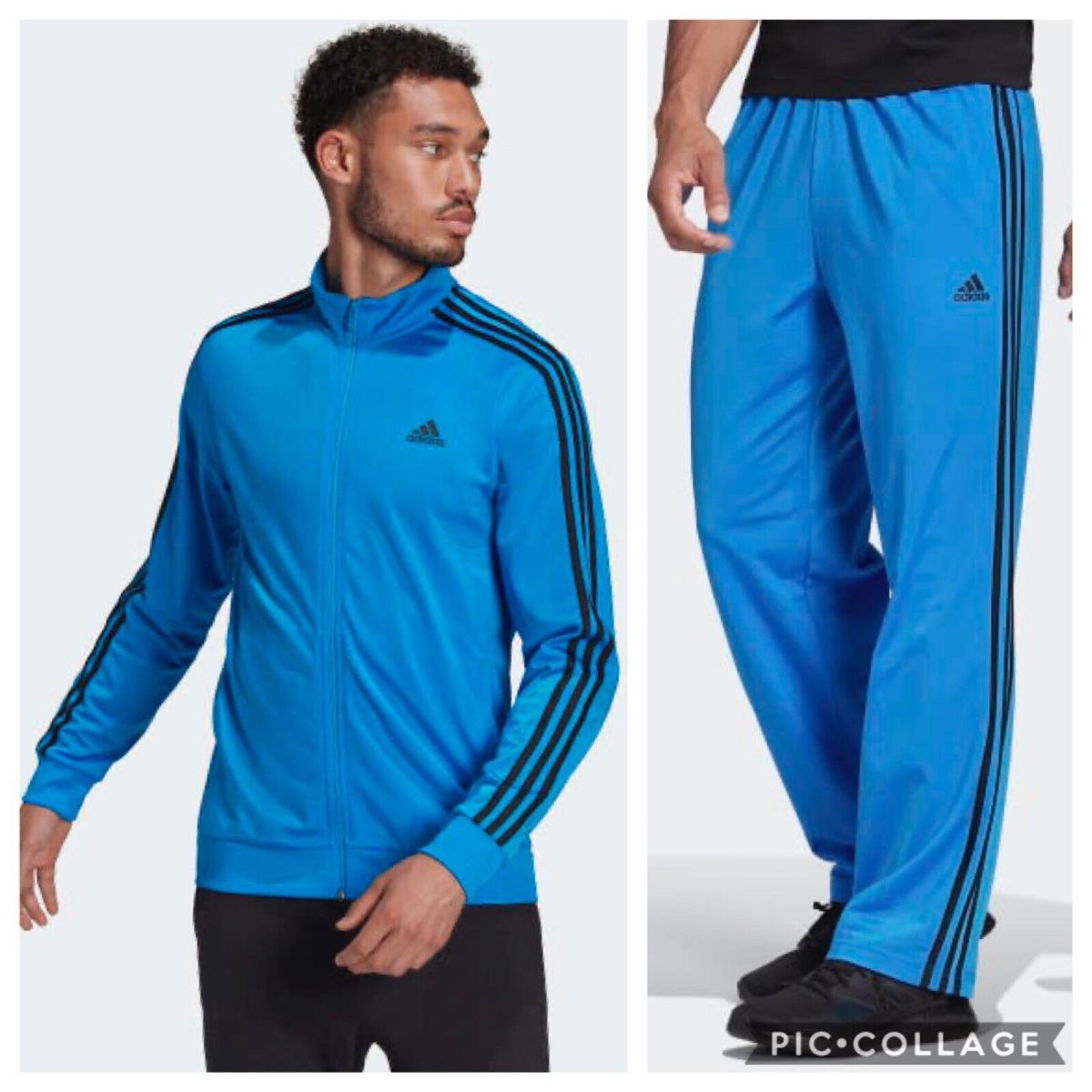 Adidas Men`s Warm-up 3-Stripes Tricot Track Suit Jacket Pant