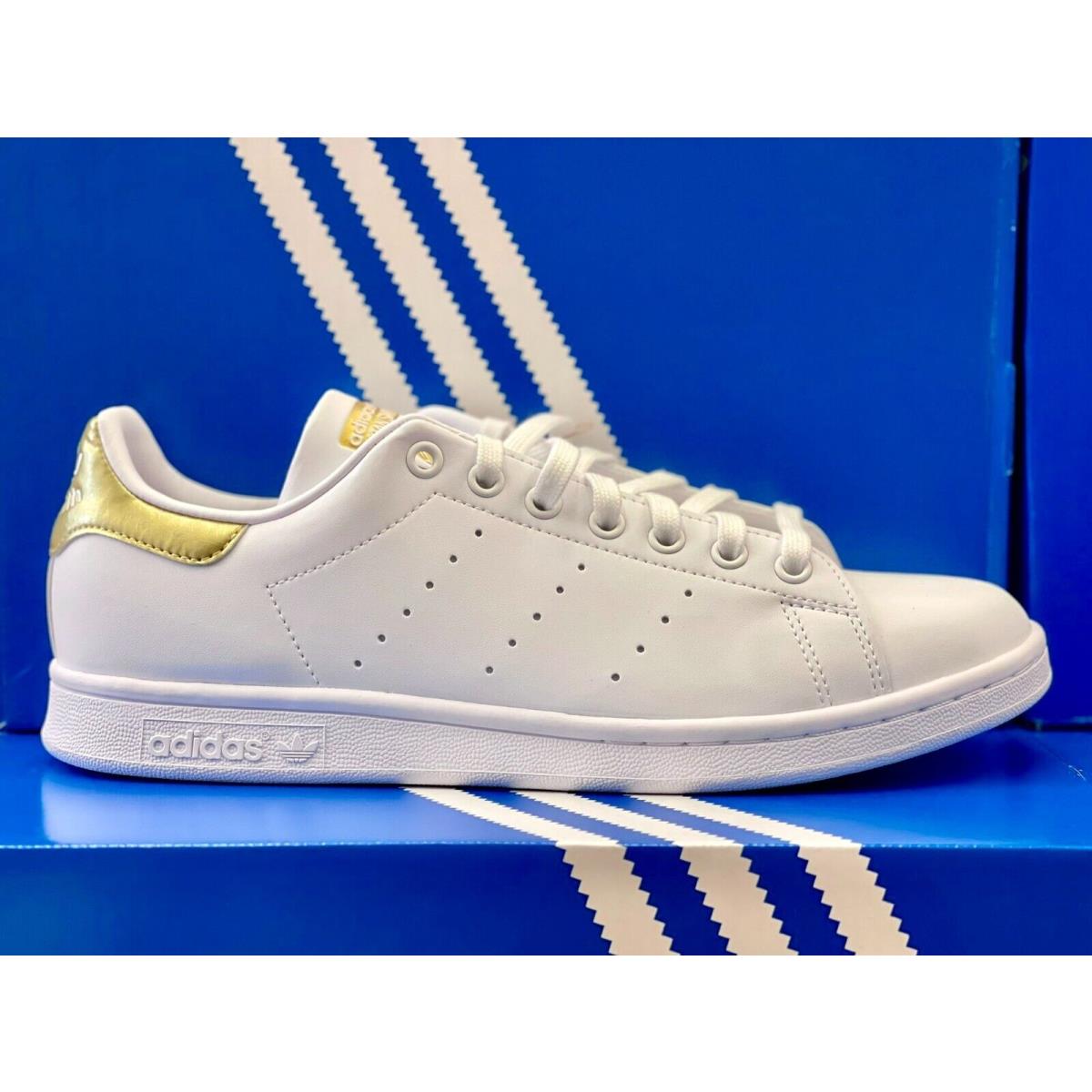 Adidas Women`s Stan Smith White Gold Metallic G58184 Leather Sneakers