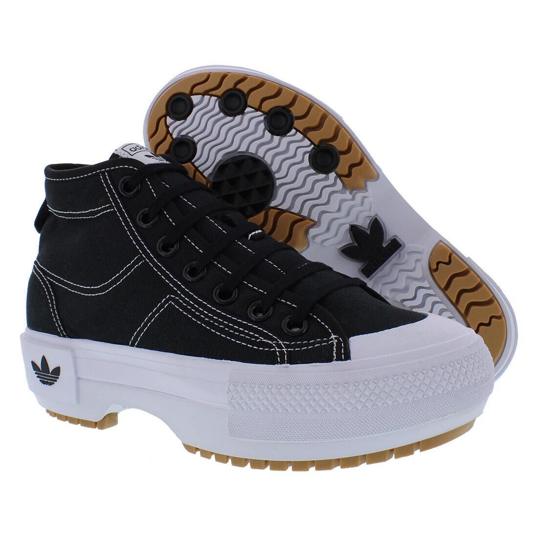 Adidas Nizza Trek Womens Shoes - Core Black/Cloud White/Gum, Main: Black